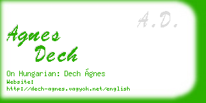 agnes dech business card